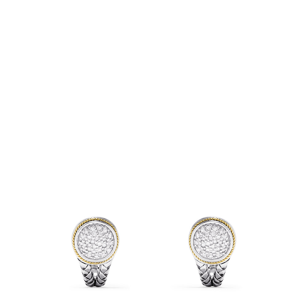 Effy 925 Sterling Silver & 18K Yellow Gold Diamond Earrings, 0.20 TCW