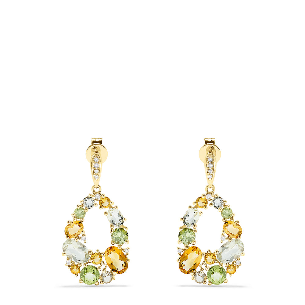 Effy 14K Yellow Gold Multi Gemstone and Diamond Drop Earrings, 4.70 TCW