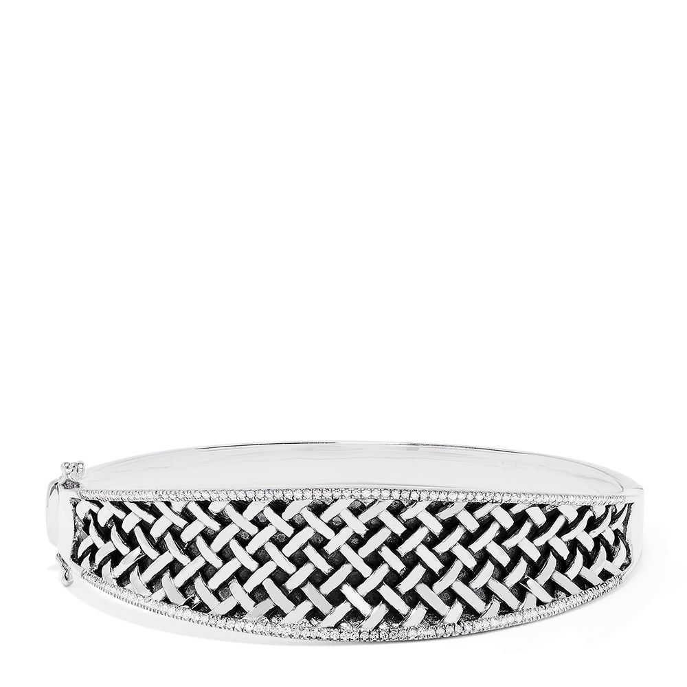 Effy 925 Sterling Silver Diamond Accented Bangle, 0.50 TCW