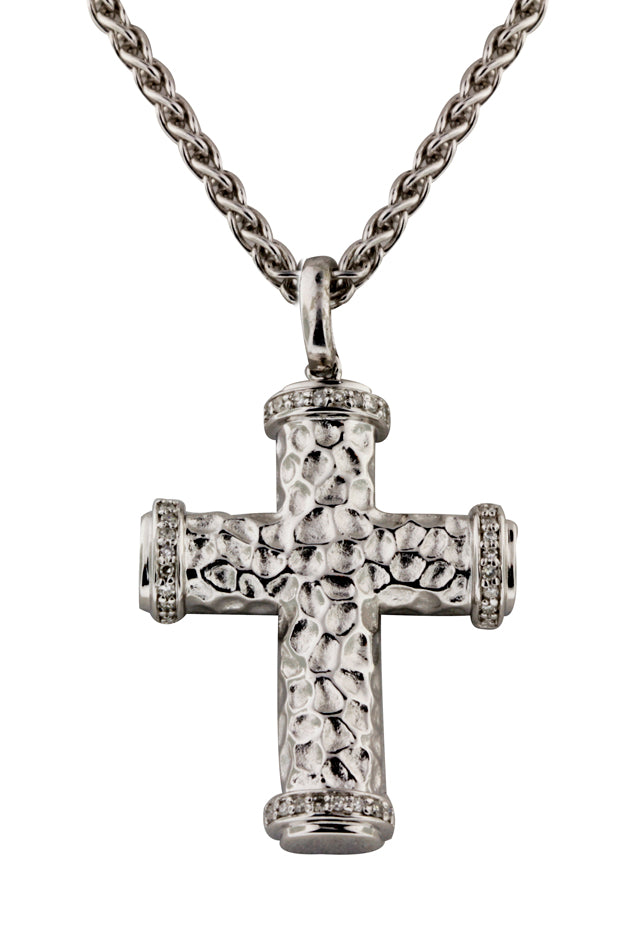 Effy 925 Sterling Silver Diamond Accented Cross Pendant, 0.16 TCW