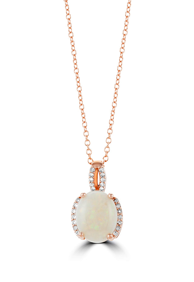Effy Aurora 14K Rose Gold Opal and Diamond Pendant, 1.52 TCW