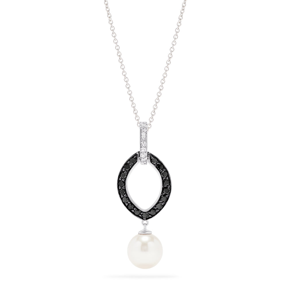 Effy 14K White Gold Cultured Fresh Water Pearl & Diamond Pendant, 0.50 TCW
