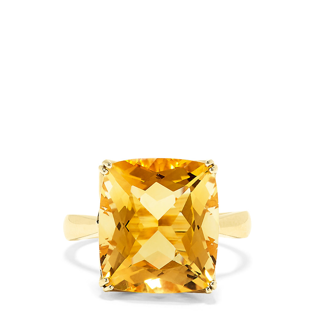 Effy 14K Yellow Gold Citrine and Diamond Accented Cocktail Ring, 9.16 TCW