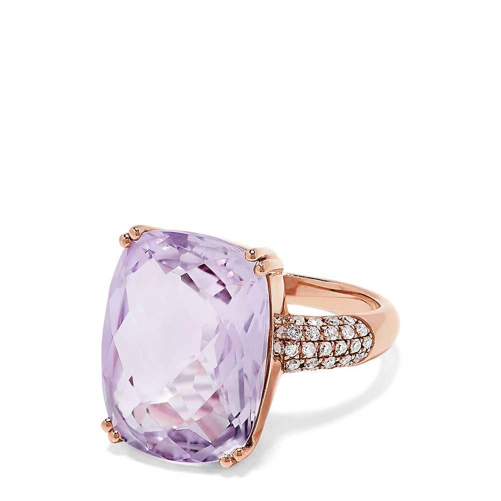 Effy 14K Rose Gold Amethyst and Diamond Cocktail Ring, 9.78 TCW