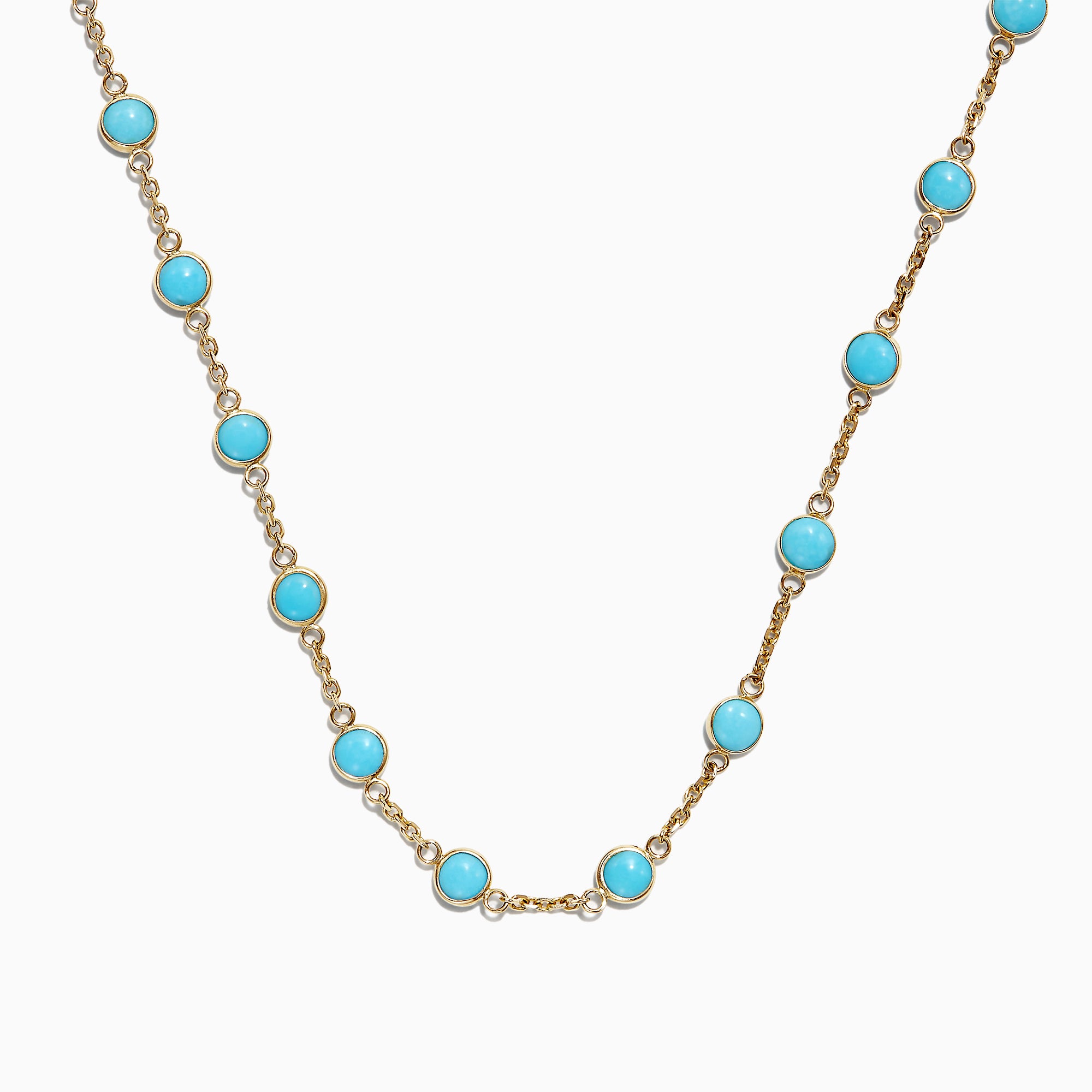 14K Yellow Gold Turquoise Necklace, TCW – - Main Image