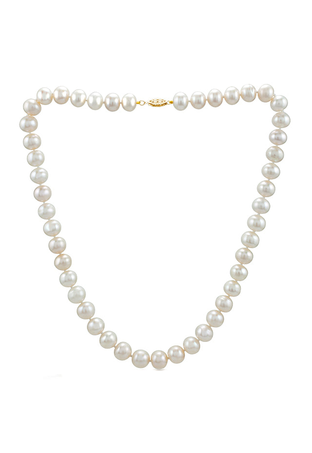 Effy Cultured Fresh Water Pearl Necklace with 14K Yellow Gold Fish Lock