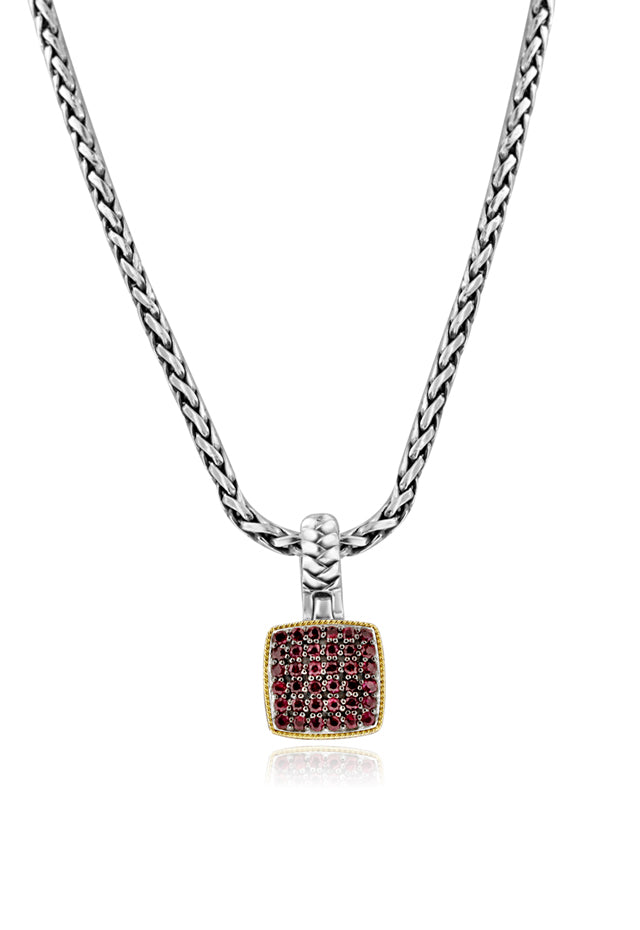 Effy 925 Sterling Silver and 18K Yellow Gold Ruby Pendant, 0.65 TCW