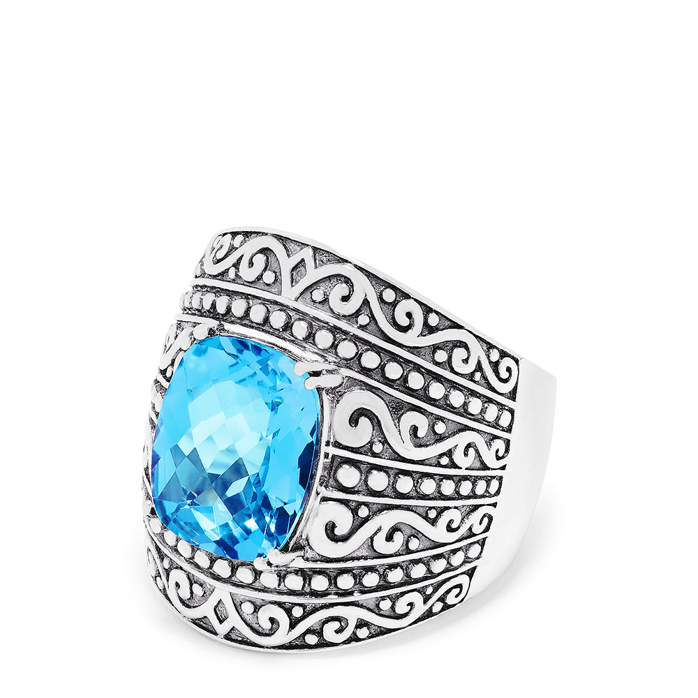 Effy 925 Sterling Silver Blue Topaz Ring, 6.65 TCW