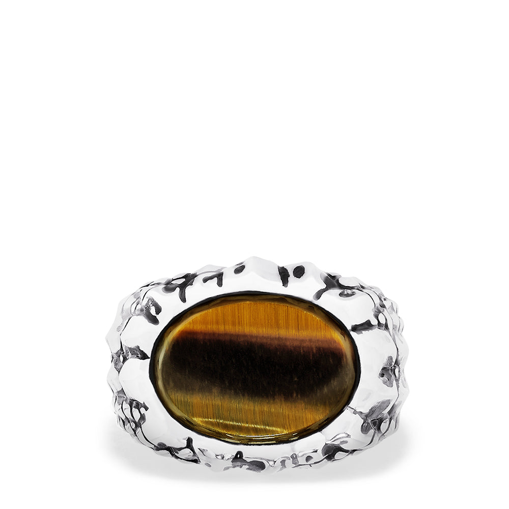 Effy Men's Sterling Silver Tiger Eye Ring, 5.0 TCW