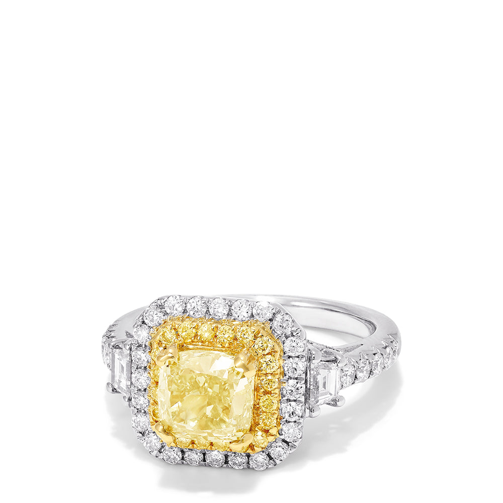 Effy 18K White Gold Yellow and White Diamond Ring, 2.94 TCW