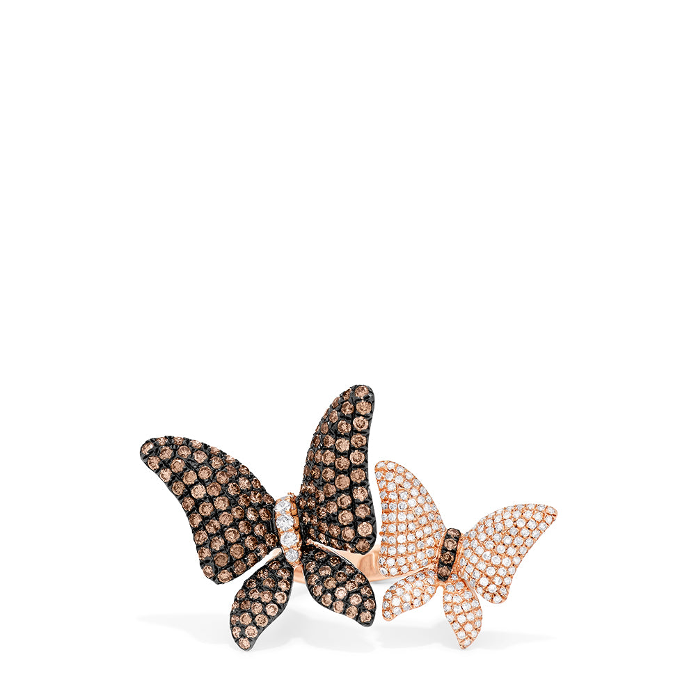 Effy Limited Edition 14K Rose Gold Cognac and White Diamond Butterfly ...