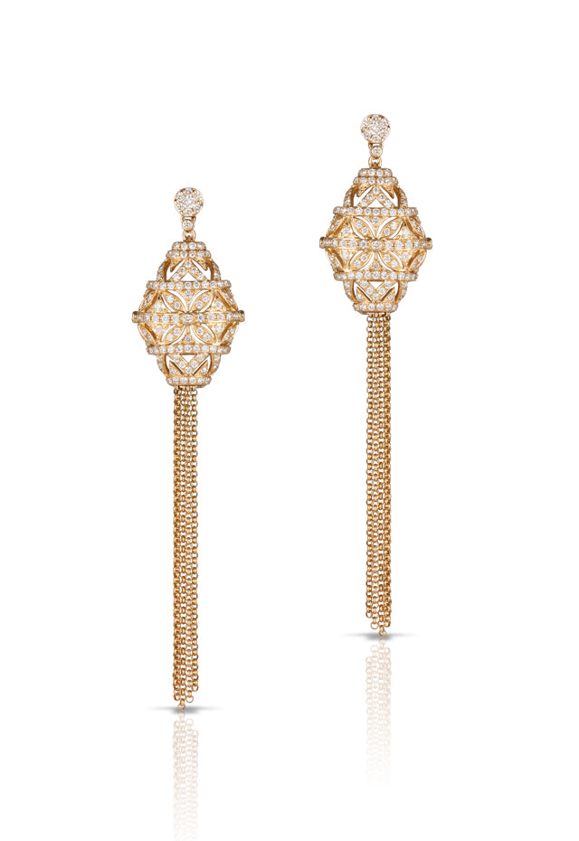 Moderna D'Oro Yellow Gold Diamond Earrings, 1.64 TCW