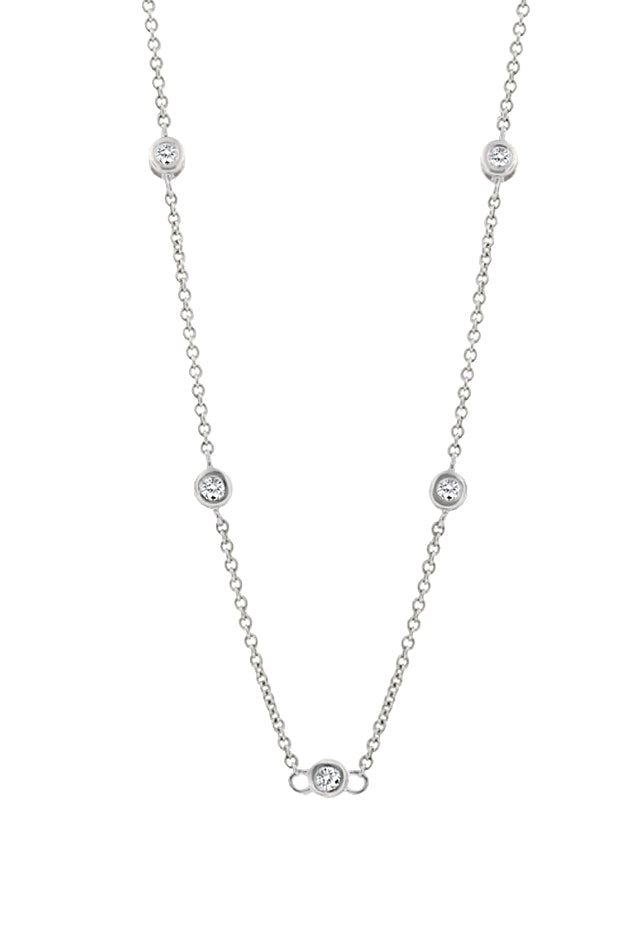 Moderna White Gold 36" Diamond Necklace, .89 TCW