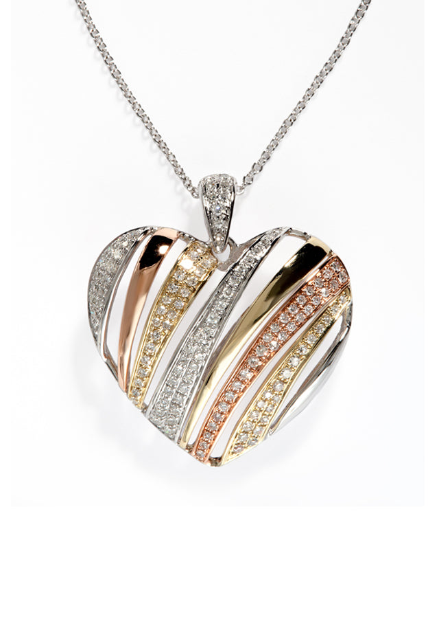 Effy 14K White Gold Diamond Heart Necklace, .037 TCW | eBay