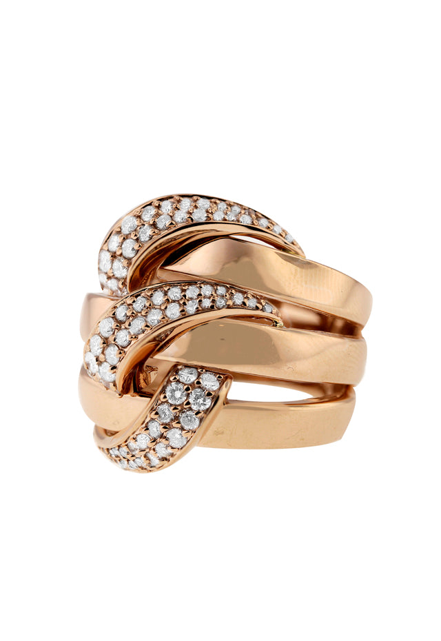 Moderna Rose Gold Diamond Ring, .99 TCW