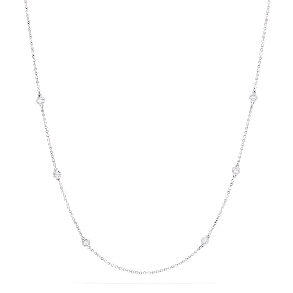 Effy Pave Classica 14K White Gold Diamond Station Necklace, 0.18 TCW