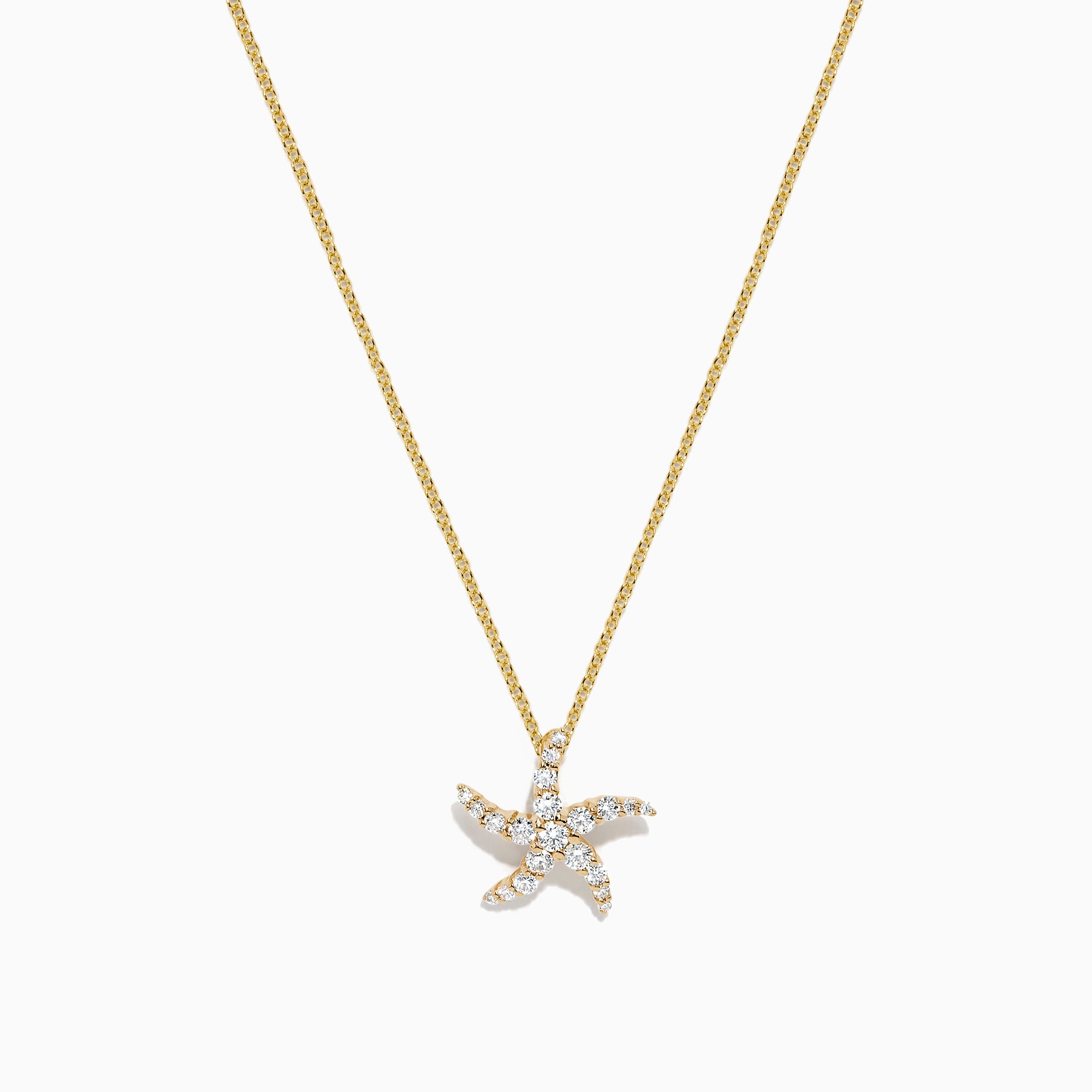 Gold diamond starfish necklace Clearance