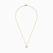 The Seaside 14K Yellow Gold Diamond Starfish Pendant, 0.36 TCW, is shown on a plain white background.
