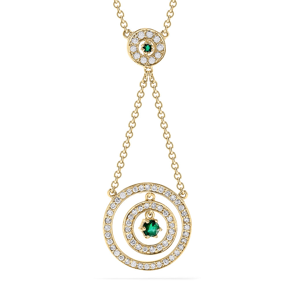 Effy Brasilica 14K Yellow Gold Emerald and Diamond Necklace, 0.65 TCW