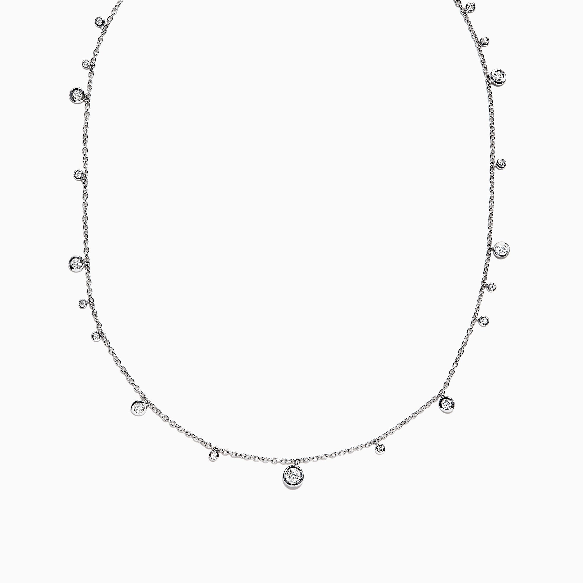 Effy 14K White Gold Diamond Bezel Set Necklace, 0.72 TCW