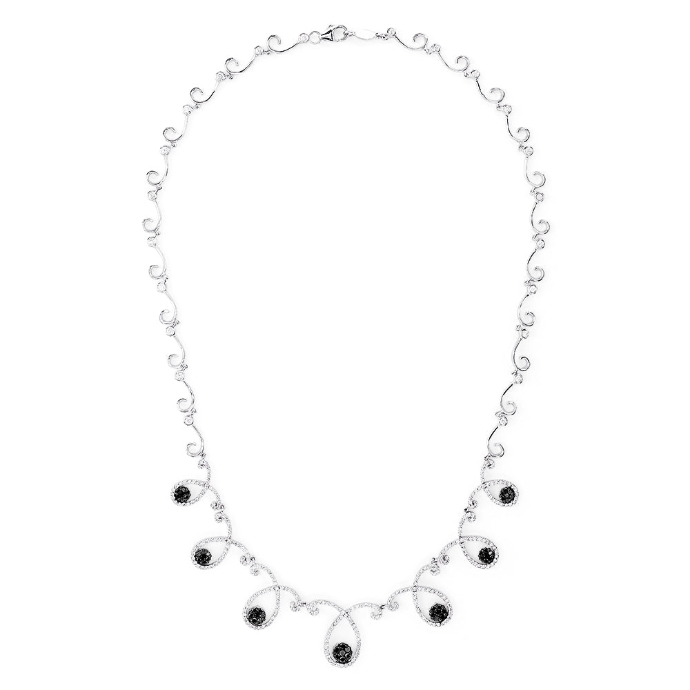 Effy 14K White Gold Black and White Diamond Necklace, 2.54 TCW