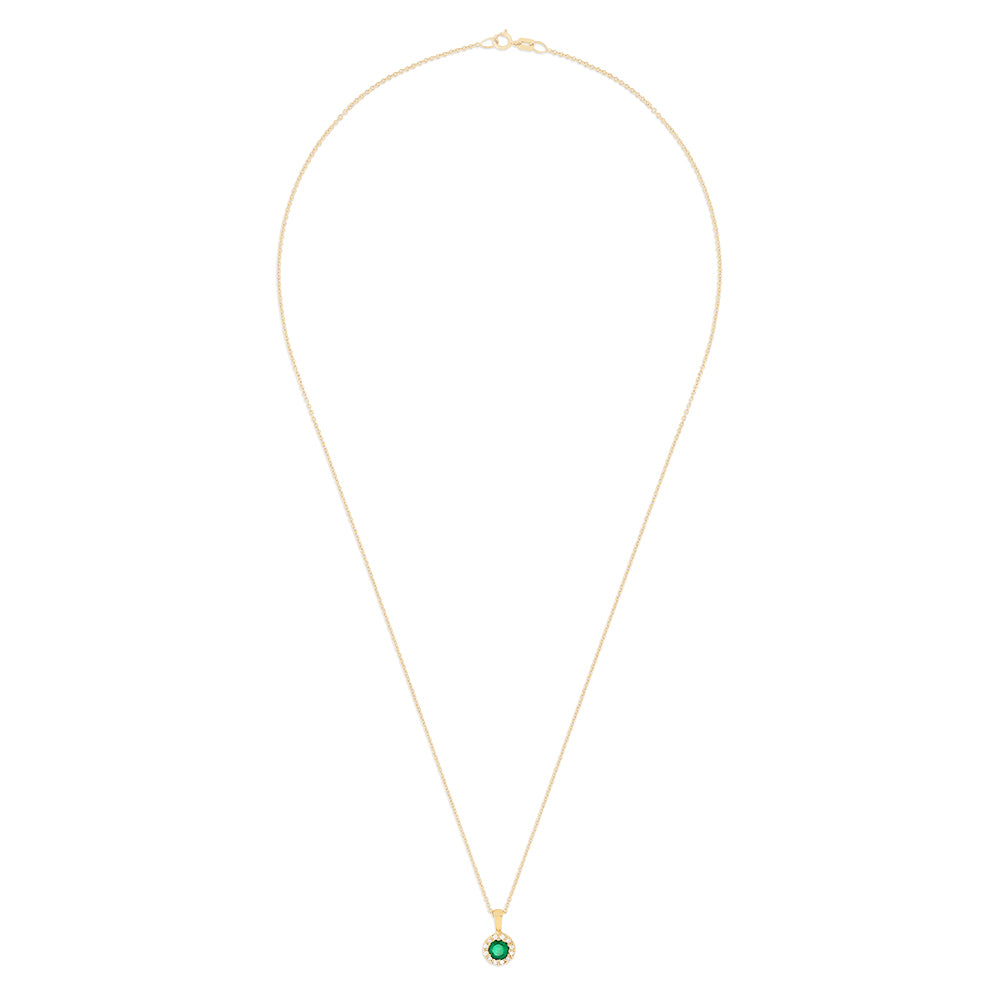 Effy 14K Yellow Gold Emerald and Diamond Pendant, 0.41 TCW