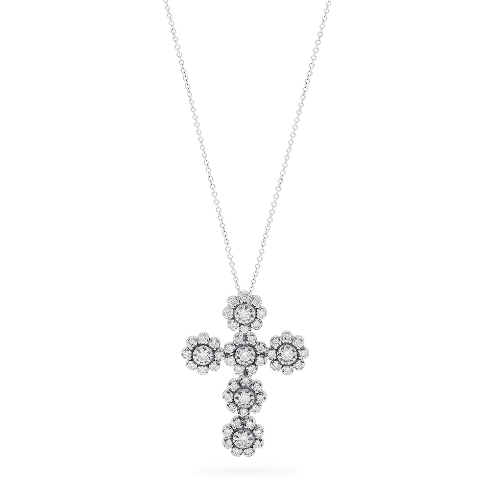 Effy 14K White Gold Diamond Cross Pendant, 0.71 TCW