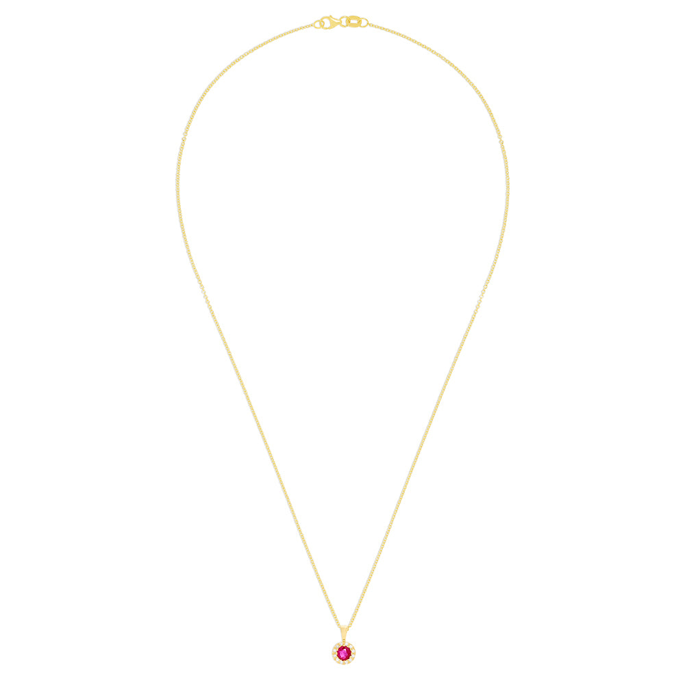 Effy Ruby Royale 14K Yellow Gold Ruby and Diamond Pendant, 0.49 TCW ...