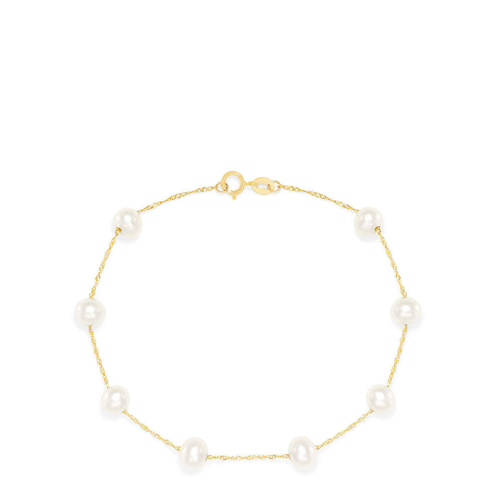 Effy 14K Yellow Gold Cultured Fresh Water Pearl 7" Bracelet