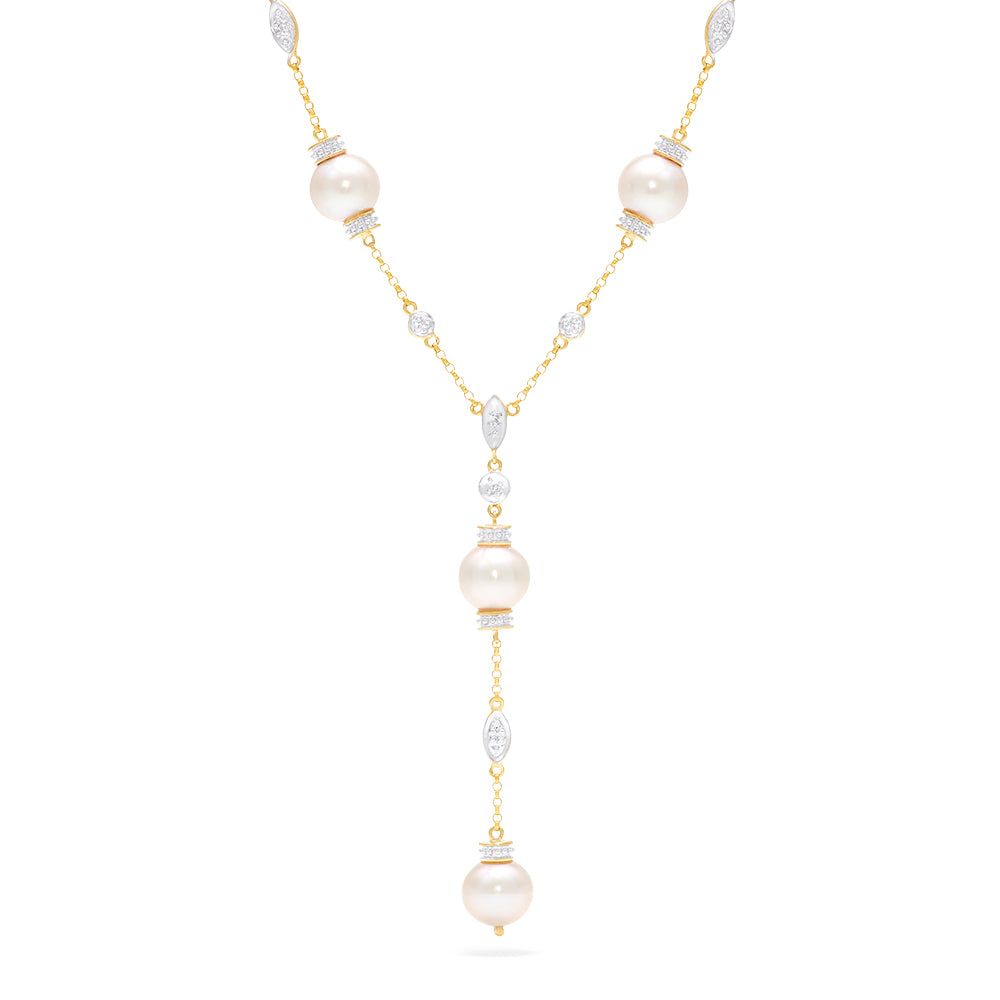 Effy 14K Yellow and White Gold Cultured Fresh Water Pearl Necklace