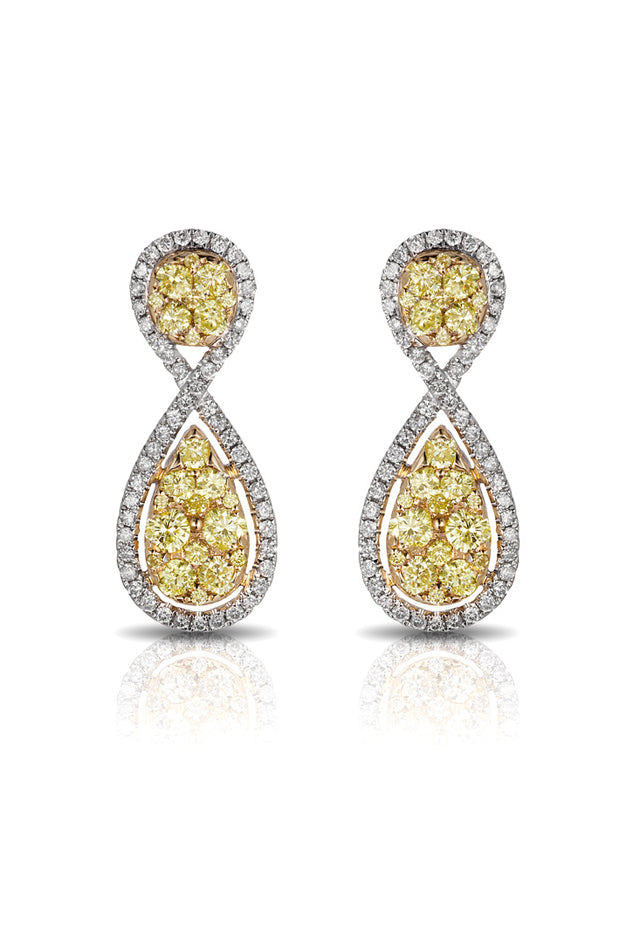 Effy Canare 14K Two-Tone Gold Yellow & White Diamond Earrings, 1.71 TCW