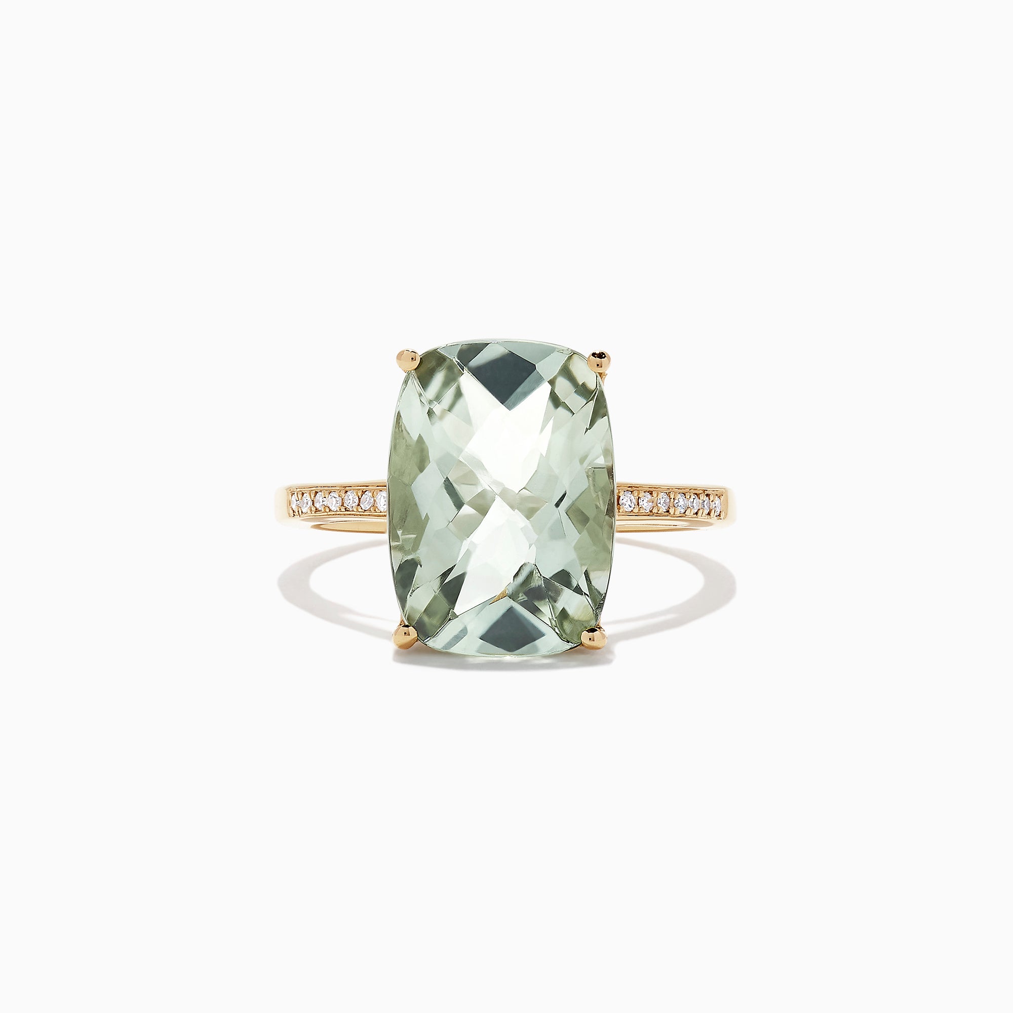 Effy 14k white gold green amethyst & diamond ring Clearance