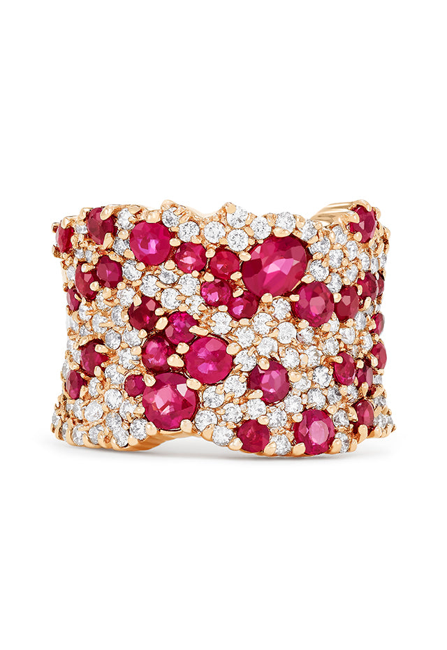 Effy Ruby Royale 14K Rose Gold Natural Ruby and Diamond Ring, 3.86 TCW