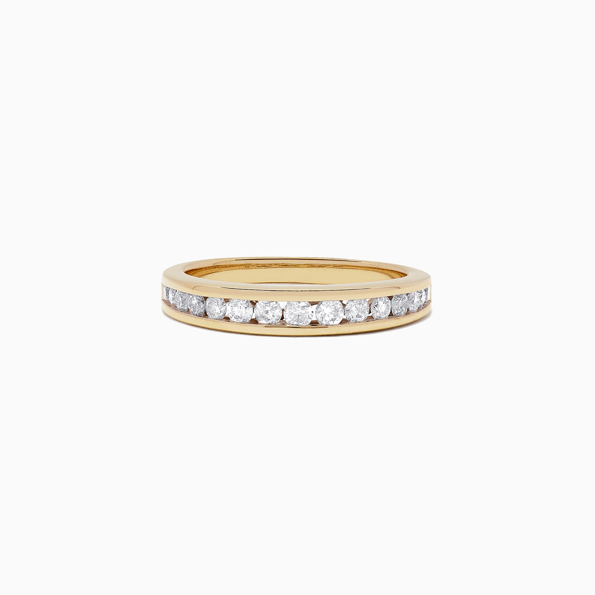 The Bouquet 14K Yellow Gold Channel Set Diamond Engagement & Wedding Ring Set, 1.48 TCW, features a brilliant diamond center and two matching diamond bands—an elegant choice for your special day.