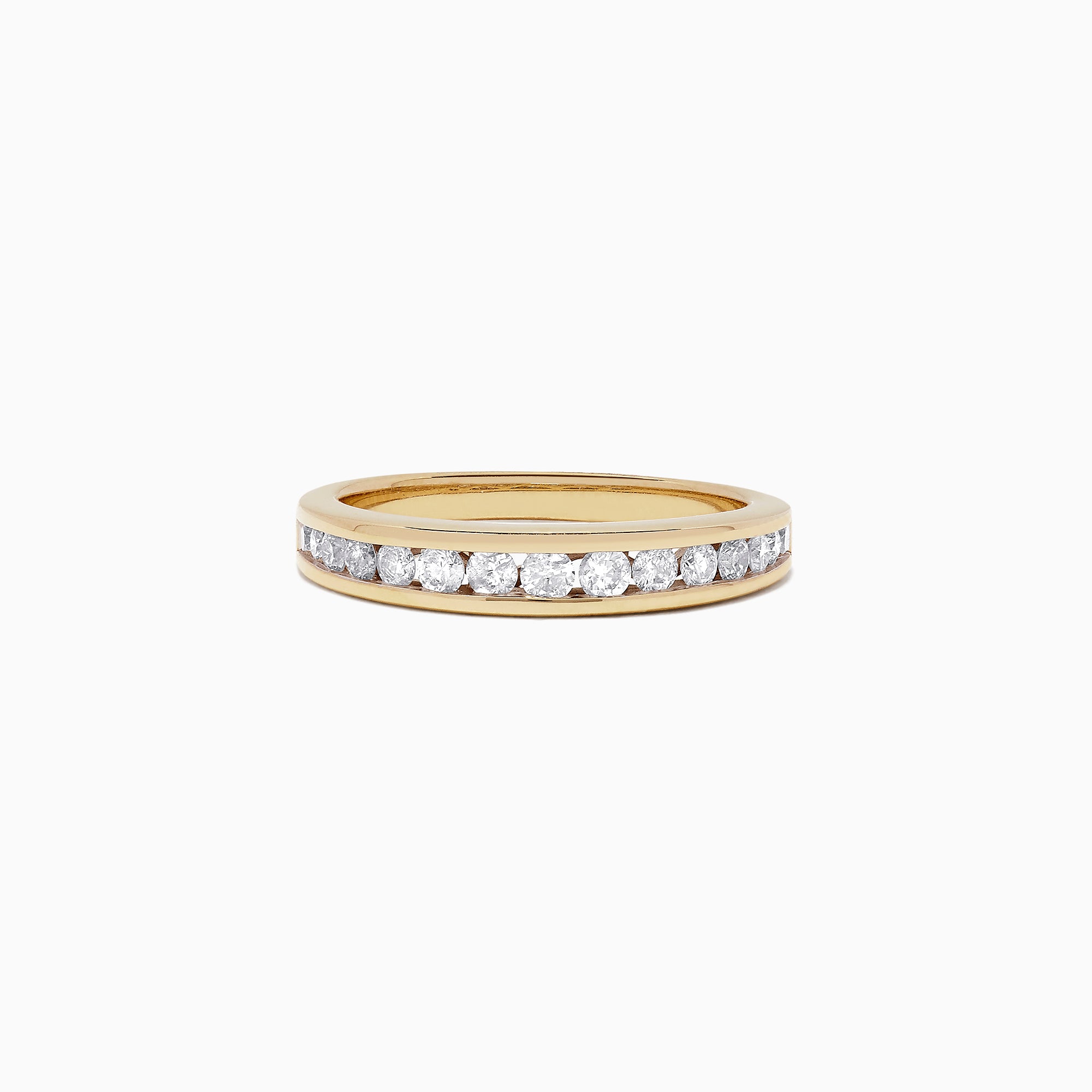 The Bouquet 14K Yellow Gold Channel Set Diamond Engagement & Wedding Ring Set, 1.48 TCW, features a brilliant diamond center and two matching diamond bands—an elegant choice for your special day.