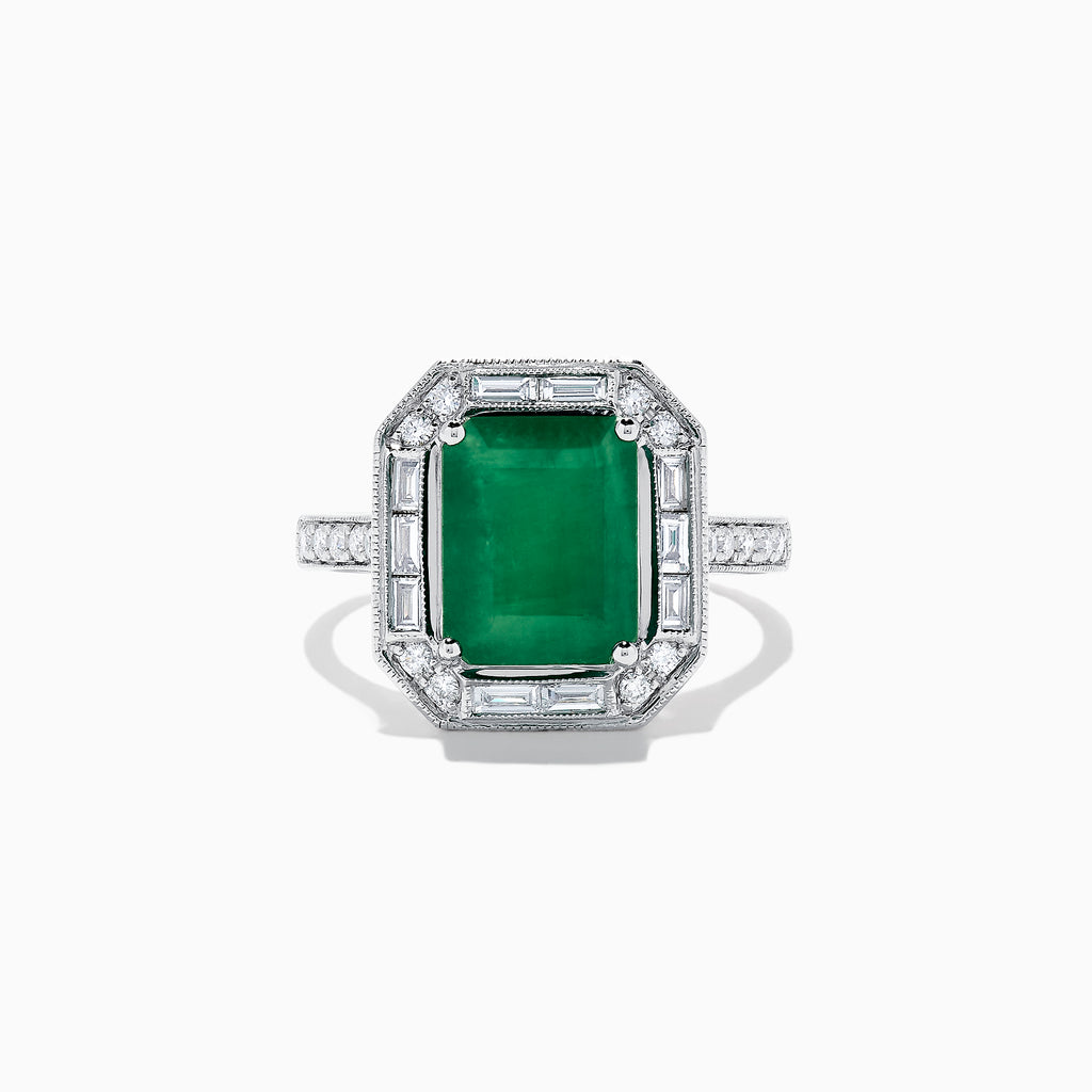 Effy Brasilica 14K White Gold Emerald and Diamond Ring, 3.45 TCW