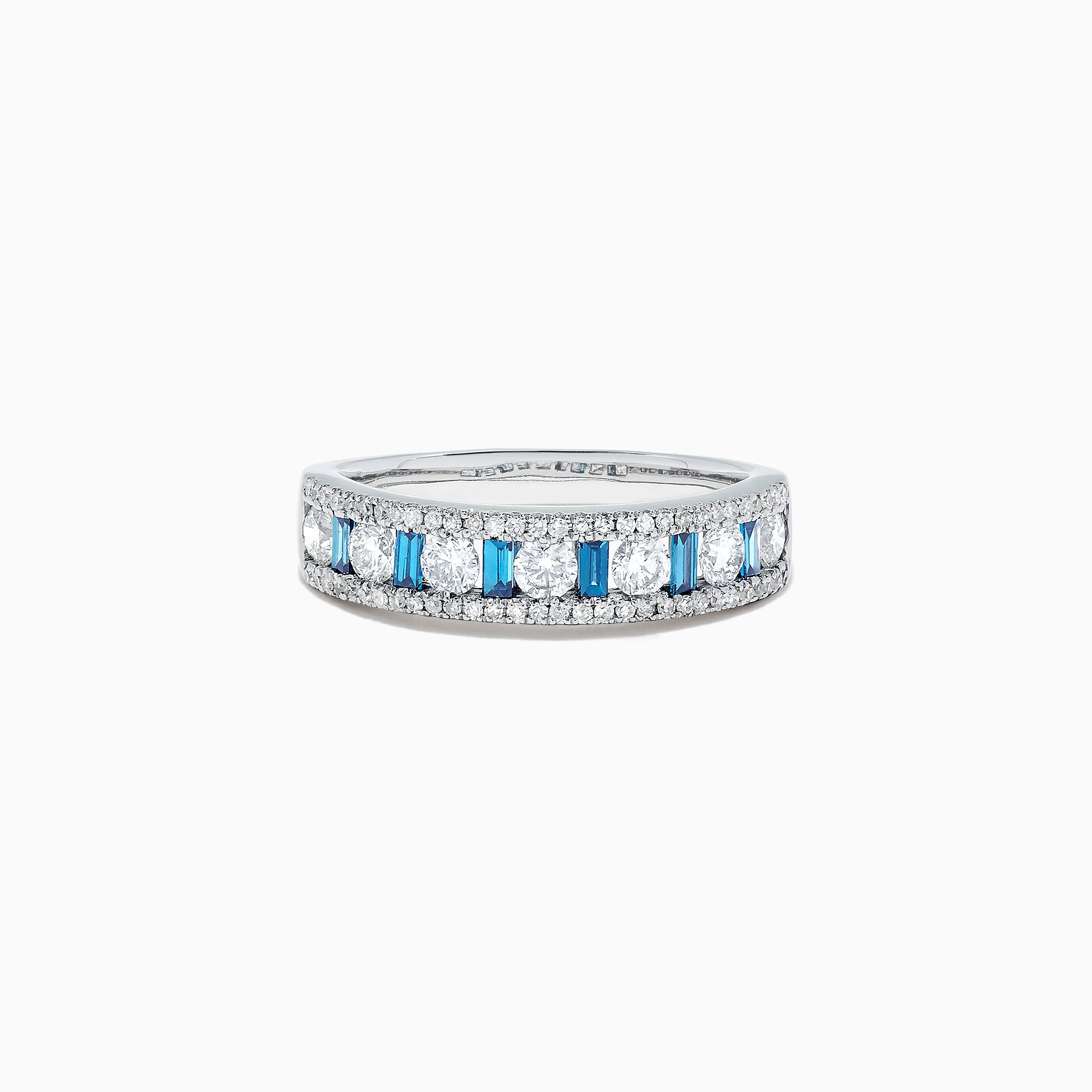 Effy Bella Bleu 14K White Gold Blue and White Diamond Ring, 0.97 TCW