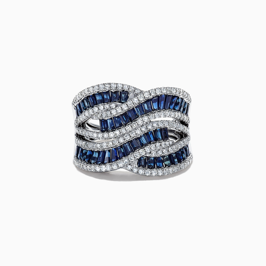Effy Royale Bleu 14K White Gold Sapphire and Diamond Ring, 3.74 TCW ...