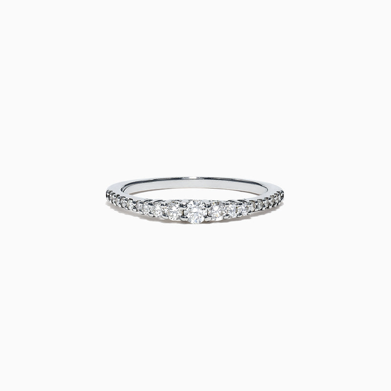 The Pave Classica 14K White Gold Diamond Band, 0.31 TCW, features a row of sparkling diamonds set along the band for elegant brilliance.