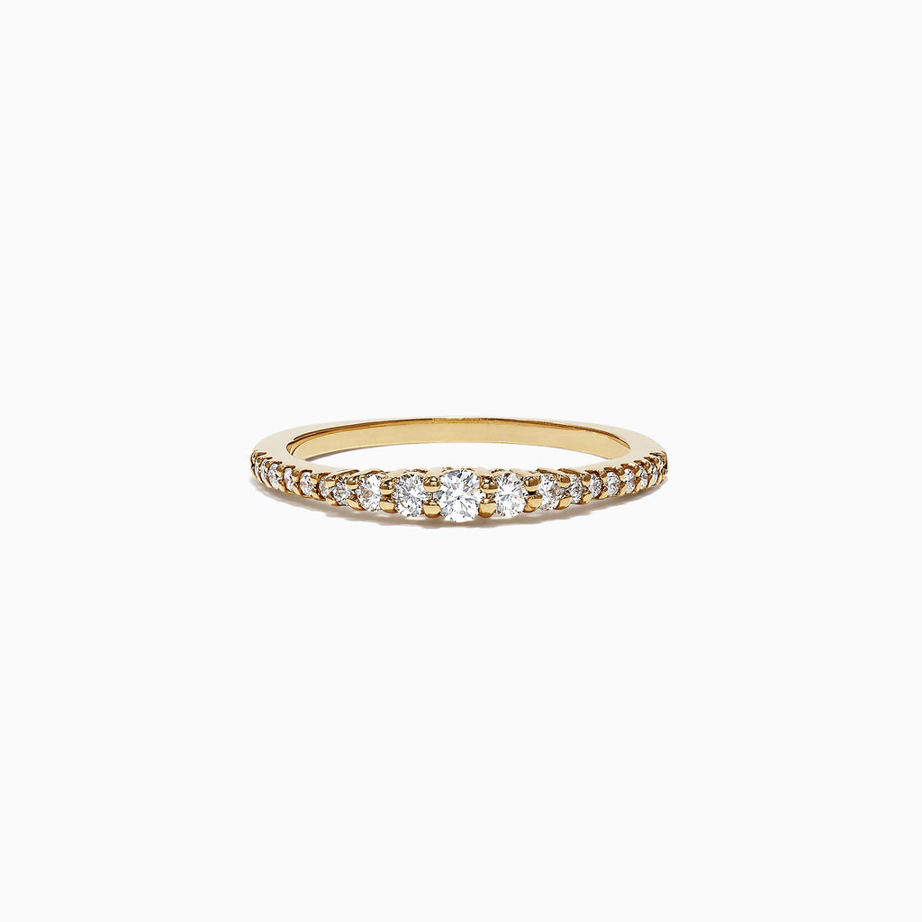 The Pave Classica 14K Yellow Gold Diamond Band Ring, 0.31 TCW, features a sparkling row of diamonds set in yellow gold, elegantly displayed on a plain white background.
