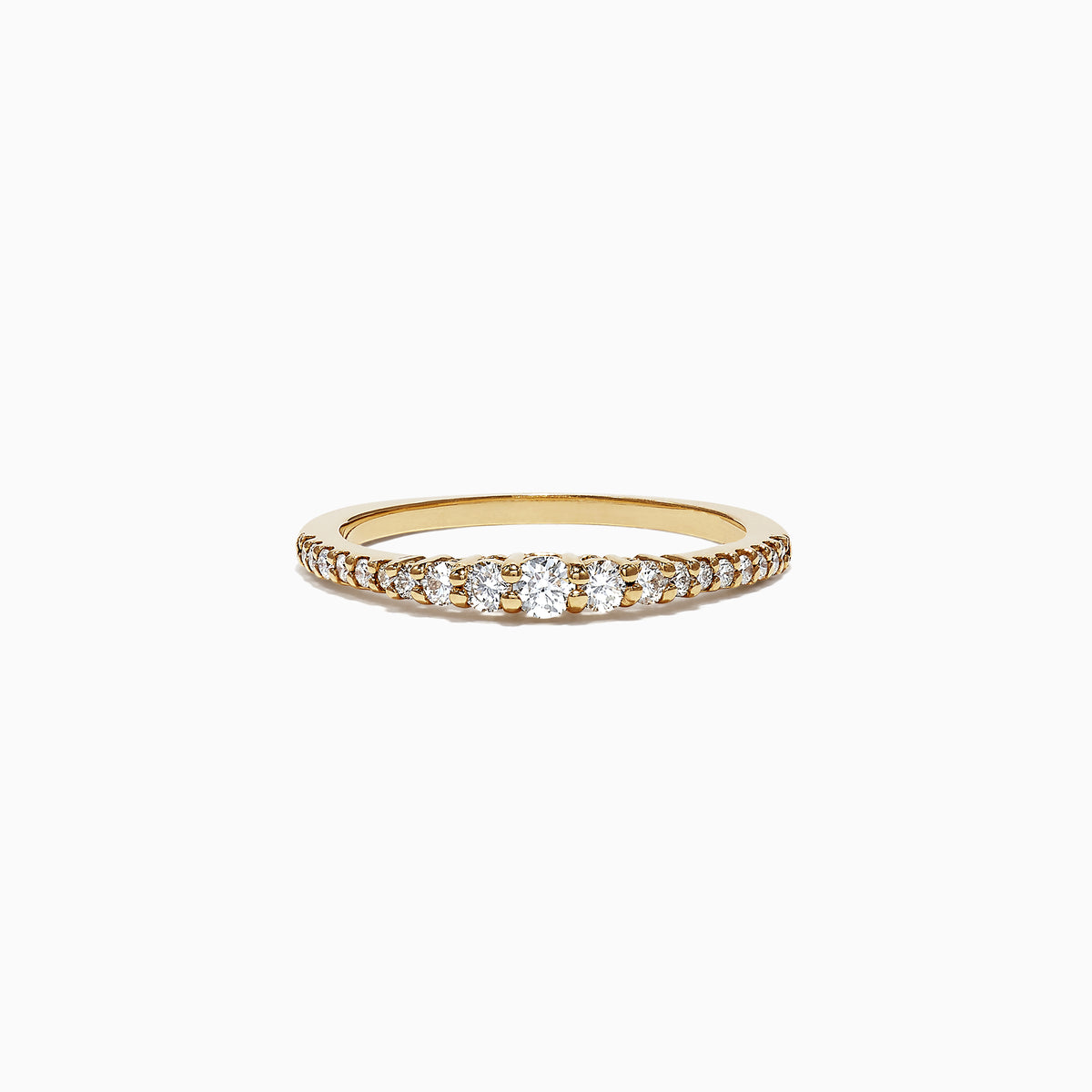 The Pave Classica 14K Yellow Gold Diamond Band Ring, 0.31 TCW, features a sparkling row of diamonds set in yellow gold, elegantly displayed on a plain white background.