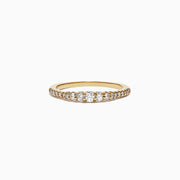 The Pave Classica 14K Yellow Gold Diamond Band Ring, 0.31 TCW, features a sparkling row of diamonds set in yellow gold, elegantly displayed on a plain white background.