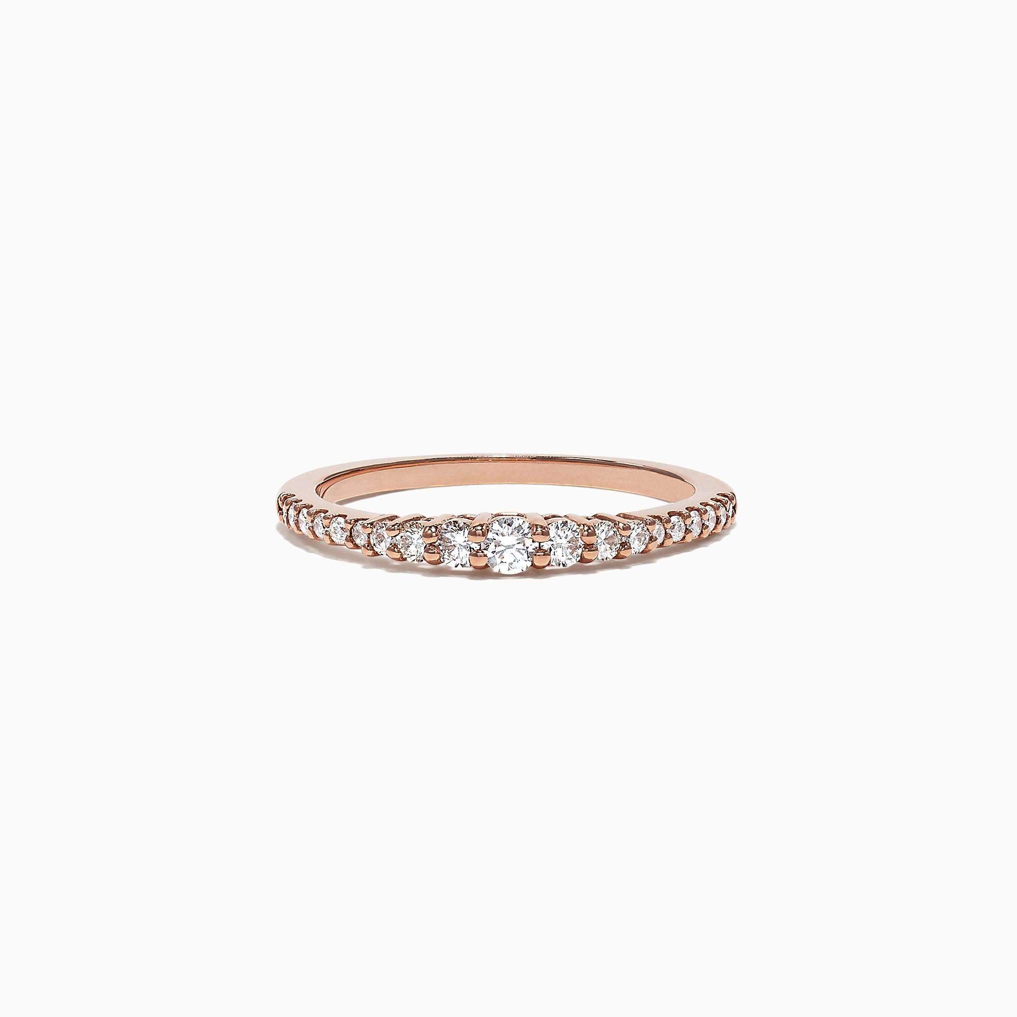 The Pave Classica 14K Rose Gold Diamond Band Ring, 0.31 TCW, features a row of sparkling diamonds along the rose gold band for an elegant touch.