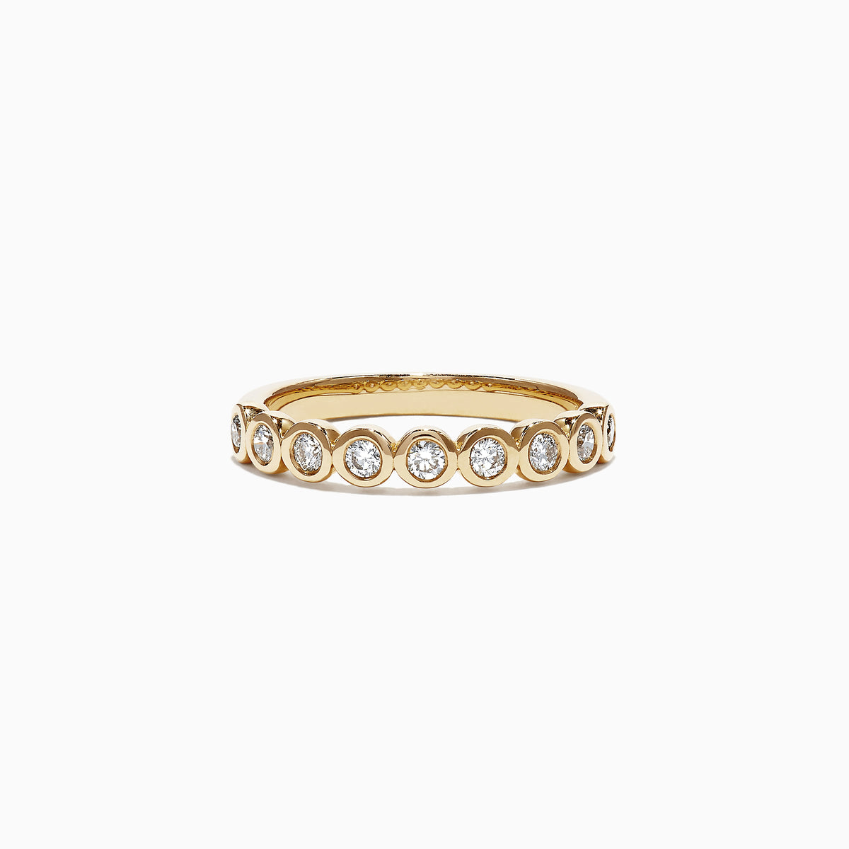 The Pave Classica 14K Yellow Gold Bezel Set Diamond Band, 0.35 TCW, displays a row of round bezel-set diamonds encircling the band, shown against a plain white background.