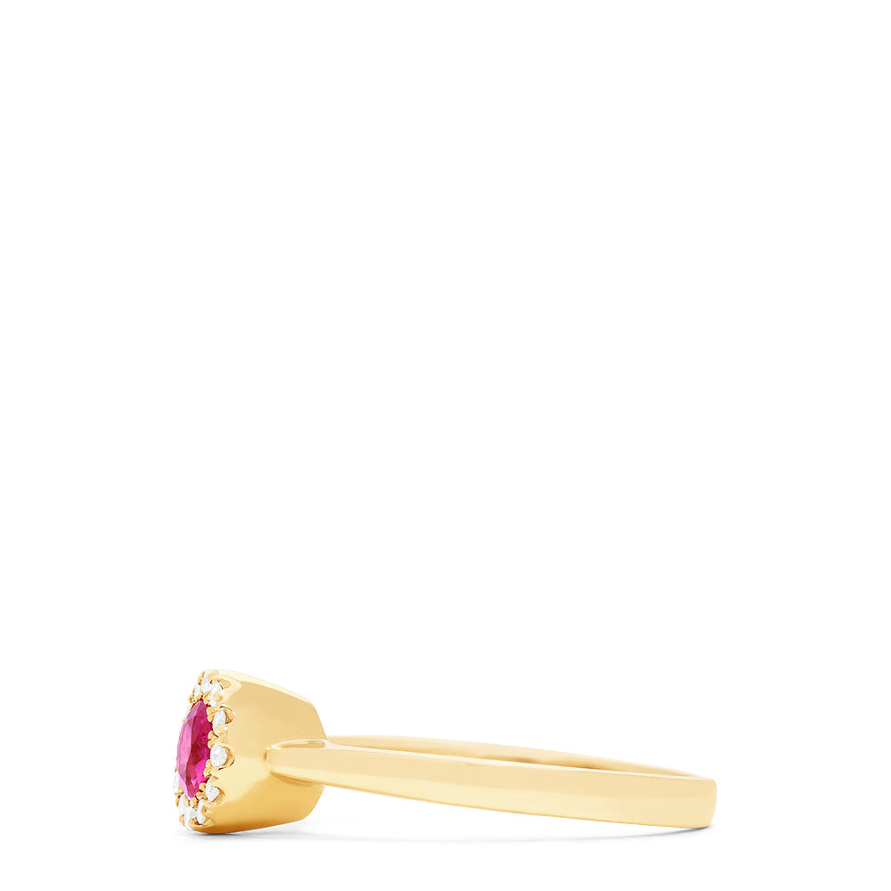 Effy Ruby Royale 14K Yellow Gold Ruby and Diamond Ring, 0.52 TCW