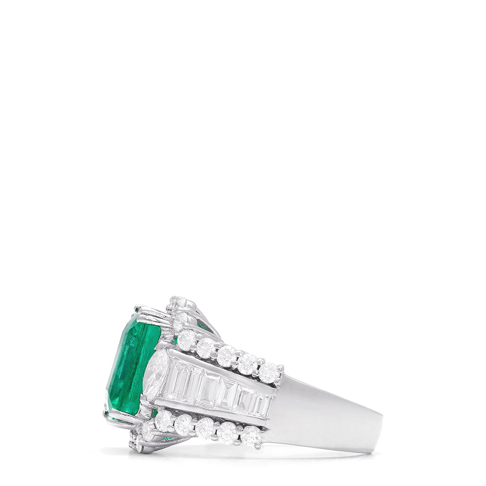 Effy Brasilica 18K White Gold Fine Emerald and Diamond Ring, 8.00 TCW