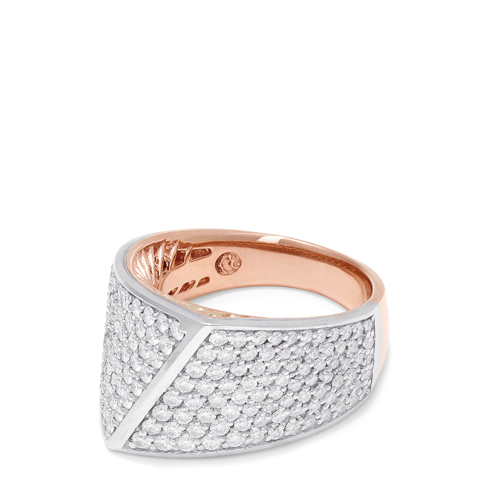 Effy Duo 14K Rose and White Gold Diamond Pave Ring, 1.69 TCW