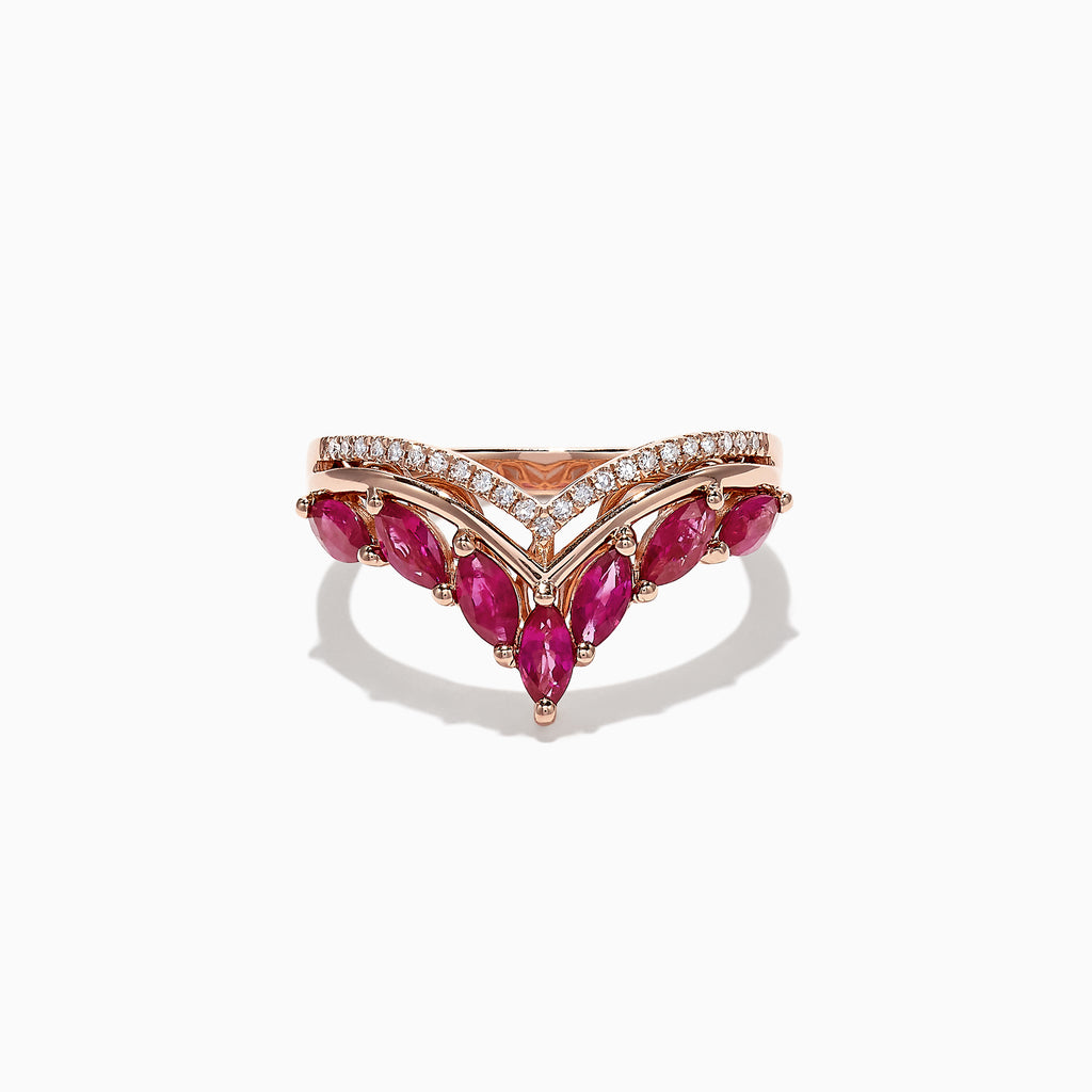Effy Ruby Royale 14K Rose Gold Ruby and Diamond Ring, 1.58 TCW