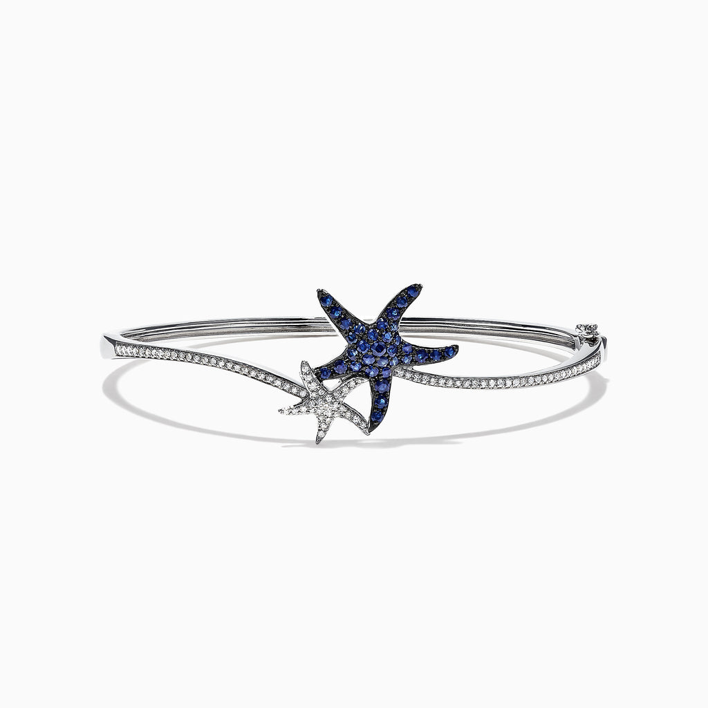 Effy Seaside 14K Gold Blue Sapphire & Diamond Starfish Bracelet, 1.06 TCW