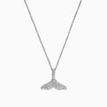 A Seaside 14K white gold diamond whales tail pendant (0.28 TCW) by Effy, displayed against a plain white background.